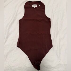 WhoWhatWear Maroon Bodysuit